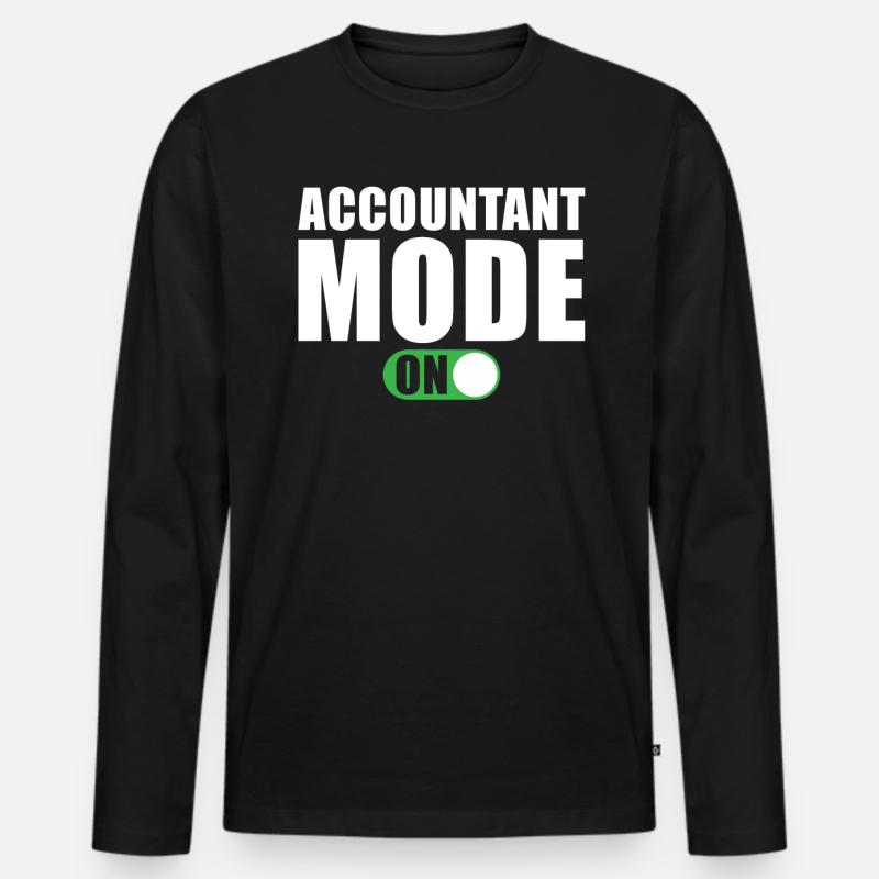 Buchhalter Modus Ein - Männer Premium Bio Langarmshirt - Schwarz