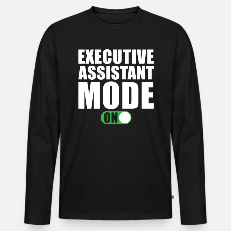 Assistentin Der Geschäftsleitung Modus An - Männer Premium Bio Langarmshirt - Schwarz