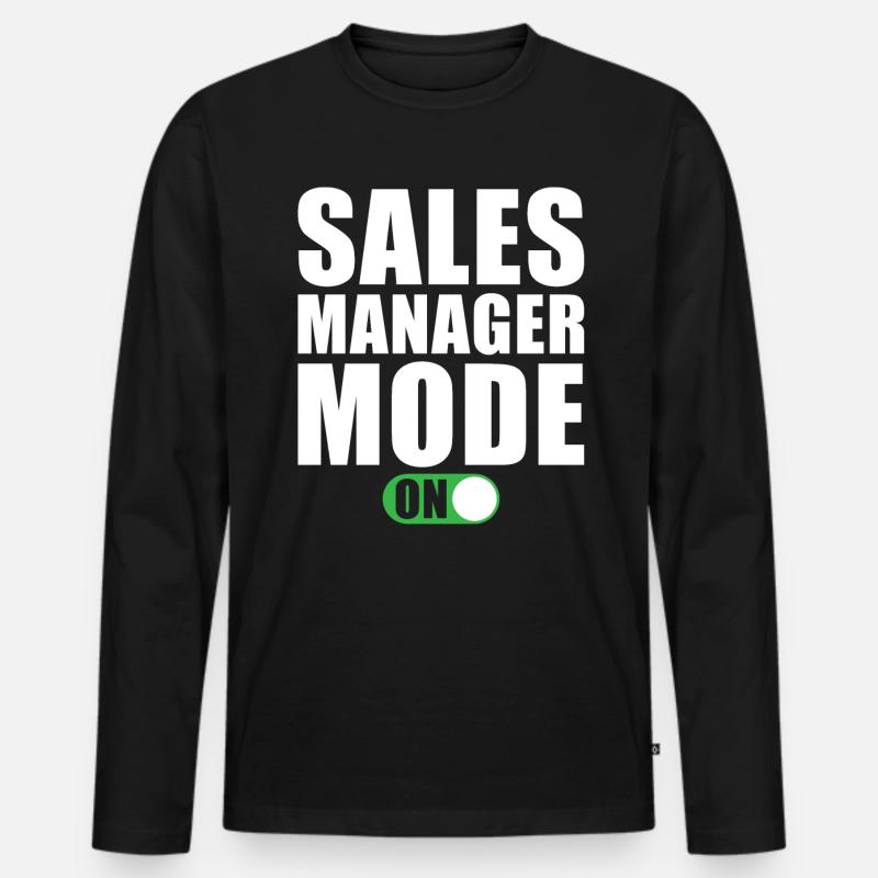 Sales Manager Mode On - Männer Premium Bio Langarmshirt - Schwarz