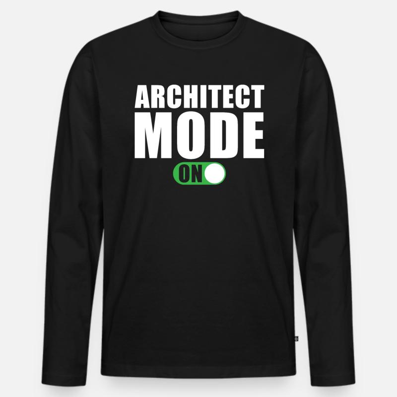 Architect Mode On - Men's Premium Organic Long Sleeve Shirt - black