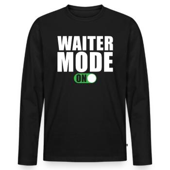 Restaurant à service serveur Mode One - T-shirt manches longues Premium bio Homme - noir - Devant - Nico (187cm)