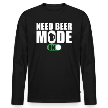 Drôle de bière disant besoin de mode bière - T-shirt manches longues Premium bio Homme - noir - Devant - Nico (187cm)