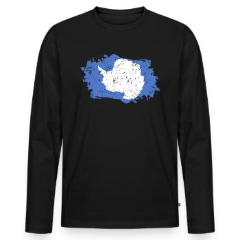 Antarctica Flag Grunge Antarctic Flag - Men's Premium Organic Long Sleeve Shirt - black - Front - Nico (187cm)