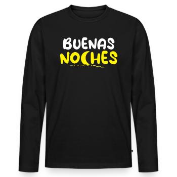 Buenas Noches Spain Spanish Good Night - Men's Premium Organic Long Sleeve Shirt - black - Front - Nico (187cm)