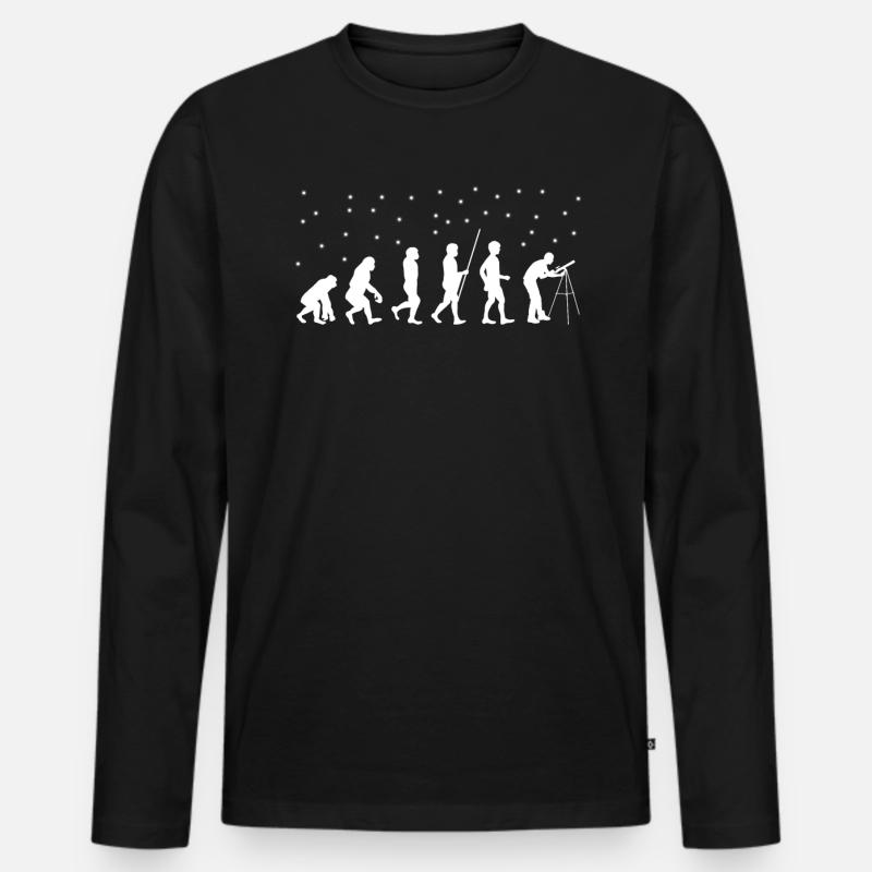 Astronomie Teleskop Evolution Astronomie - Männer Premium Bio Langarmshirt - Schwarz