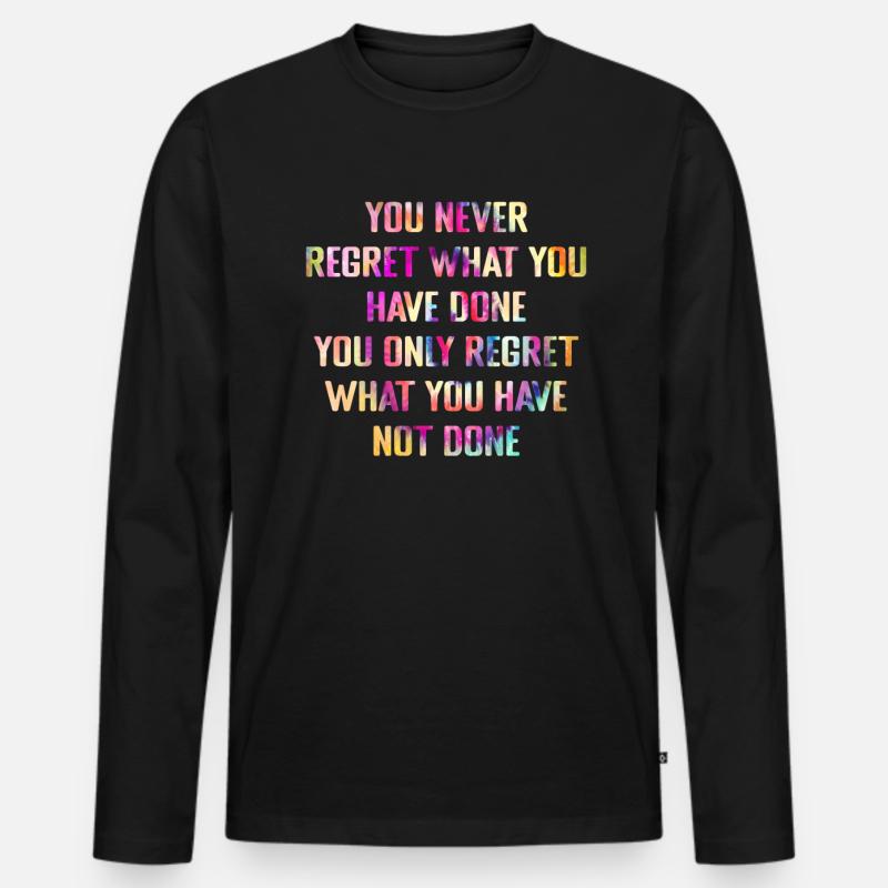 Inspiration Spruch - Männer Premium Bio Langarmshirt - Schwarz