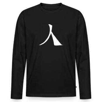 Mensch Chinesische Schrift Zeichen Symbol - Männer Premium Bio Langarmshirt - Schwarz - Vorne - Nico (187cm)