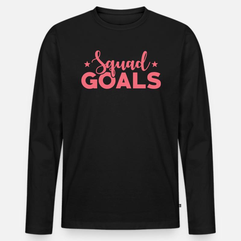 Squad Goals - Männer Premium Bio Langarmshirt - Schwarz