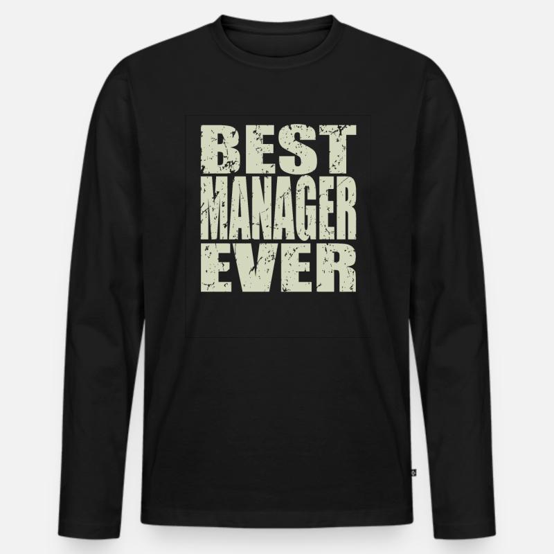 Best Manager ever Manager Geschenk - Männer Premium Bio Langarmshirt - Schwarz