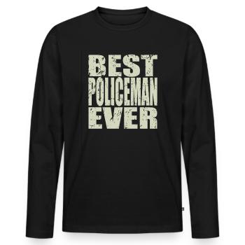 Best Policeman ever Policeman Gift - Men's Premium Organic Long Sleeve Shirt - black - Front - Nico (187cm)