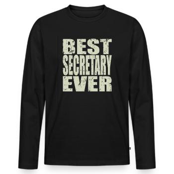 Best Secretary ever Secretary Gift - Men's Premium Organic Long Sleeve Shirt - black - Front - Nico (187cm)