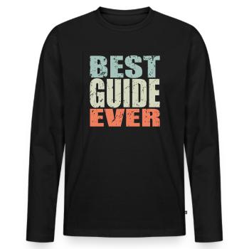Meilleur guide jamais Guide Cadeau - T-shirt manches longues Premium bio Homme - noir - Devant - Nico (187cm)