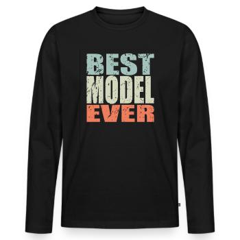 Best Model ever Model Gift - Men's Premium Organic Long Sleeve Shirt - black - Front - Nico (187cm)