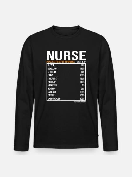 Nurse Daily Funny - Men's Premium Organic Long Sleeve Shirt - black