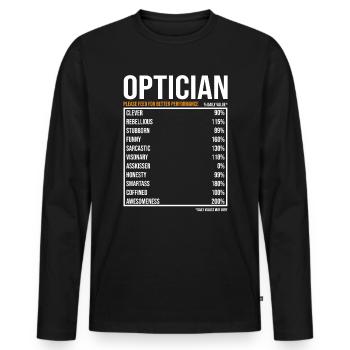 Optiker tageswerte Lustiger Optiker - Männer Premium Bio Langarmshirt - Schwarz - Vorne - Nico (187cm)
