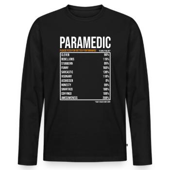 Paramedics Daily Paramedics - Men's Premium Organic Long Sleeve Shirt - black - Front - Nico (187cm)