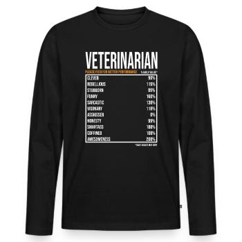 Veterinarian Veterinarian Gift - Men's Premium Organic Long Sleeve Shirt - black - Front - Nico (187cm)