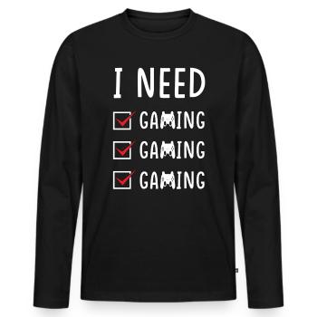 Gaming Gaming Gaming - Men's Premium Organic Long Sleeve Shirt - black - Front - Nico (187cm)