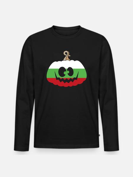 Hungary Halloween Pumpkin - Men's Premium Organic Long Sleeve Shirt - black