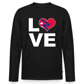 I love Nepal heart flag Nepal - Men's Premium Organic Long Sleeve Shirt - black - Front - Nico (187cm)