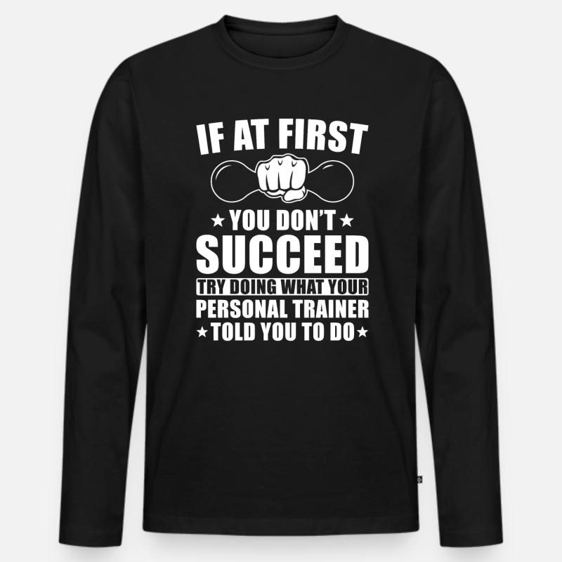 Personal Trainer Geschenk - Männer Premium Bio Langarmshirt - Schwarz