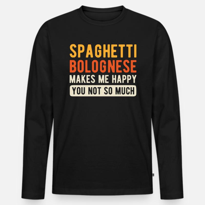 Spaghetti Bolognese - Maglia a manica lunga ecologica premium da uomo - nero