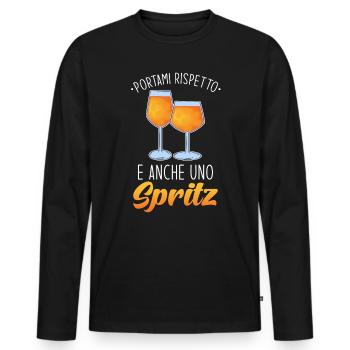 Spritz Cocktail Italien - Männer Premium Bio Langarmshirt - Schwarz - Vorne - Nico (187cm)