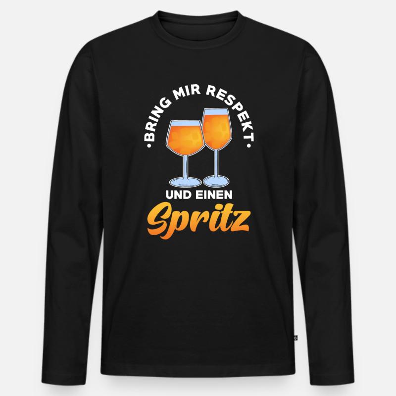 Spritz Cocktail - Männer Premium Bio Langarmshirt - Schwarz