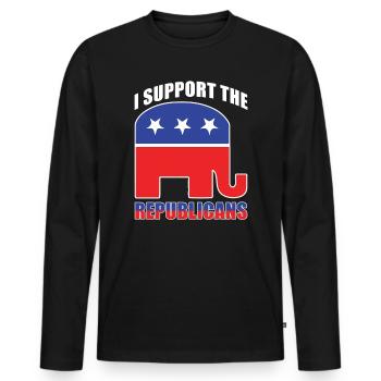 Republican Usa Support - Men's Premium Organic Long Sleeve Shirt - black - Front - Nico (187cm)