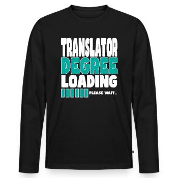Un traducteur invite à la formation - T-shirt manches longues Premium bio Homme - noir - Devant - Nico (187cm)