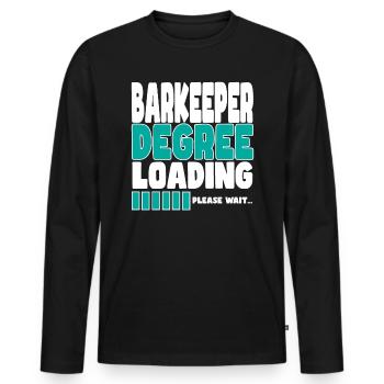 Bartender invites training - Men's Premium Organic Long Sleeve Shirt - black - Front - Nico (187cm)