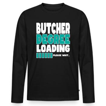 Metzger invite à la formation - T-shirt manches longues Premium bio Homme - noir - Devant - Nico (187cm)