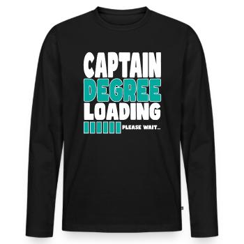 Le capitaine invite à la formation - T-shirt manches longues Premium bio Homme - noir - Devant - Nico (187cm)