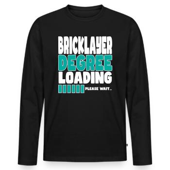Maurer invite à la formation - T-shirt manches longues Premium bio Homme - noir - Devant - Nico (187cm)