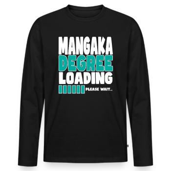 Mangaka invite à la formation - T-shirt manches longues Premium bio Homme - noir - Devant - Nico (187cm)