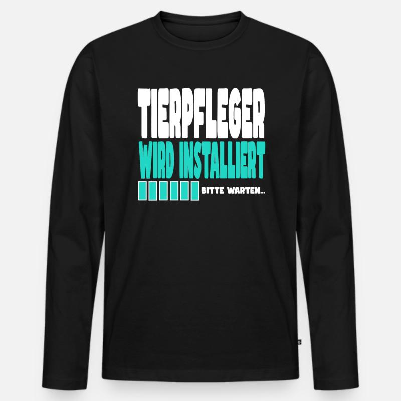 Tierpfleger wird installiert - Männer Premium Bio Langarmshirt - Schwarz