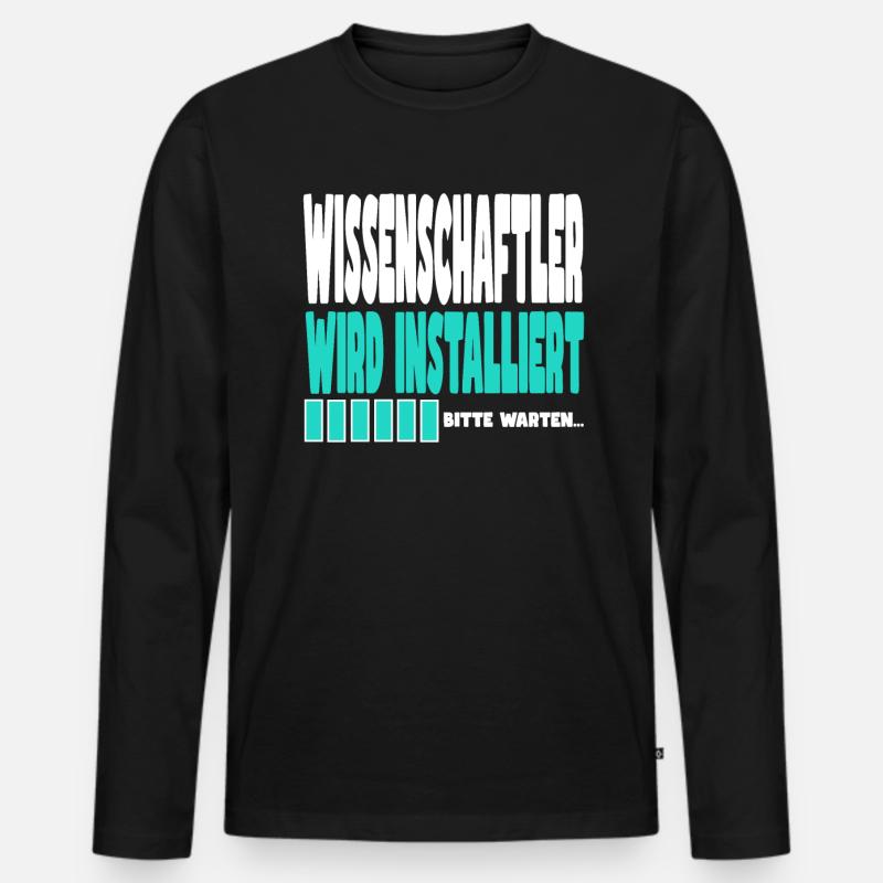 Wissenschaftler wird installiert - Männer Premium Bio Langarmshirt - Schwarz