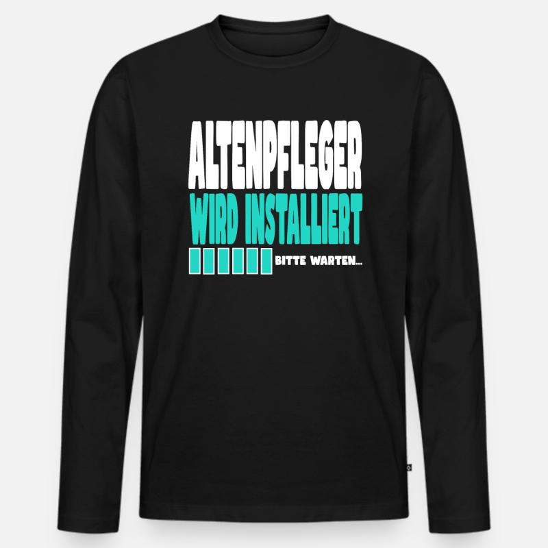 ALTENPFLEGER wird installiert - Männer Premium Bio Langarmshirt - Schwarz