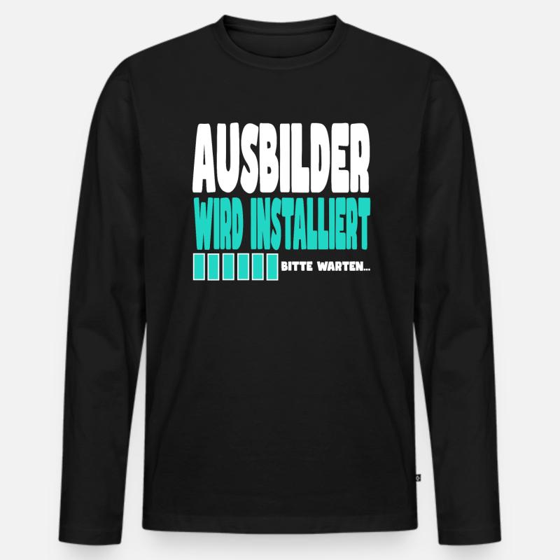 Ausbilder wird installiert - Männer Premium Bio Langarmshirt - Schwarz