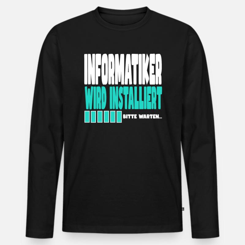 Informatiker wird installiert - Männer Premium Bio Langarmshirt - Schwarz