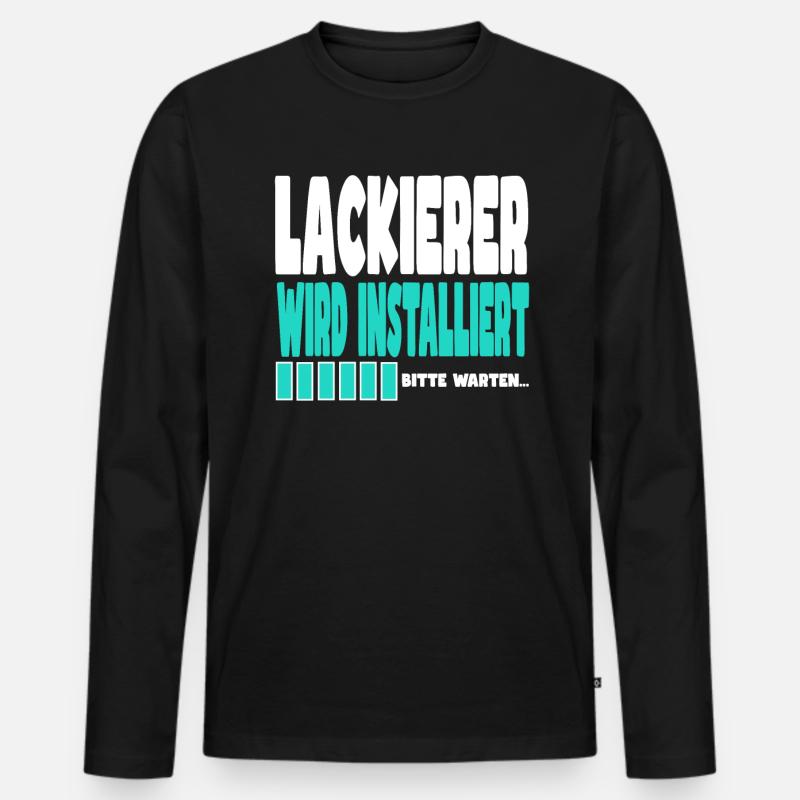Lackierer wird installiert - Männer Premium Bio Langarmshirt - Schwarz