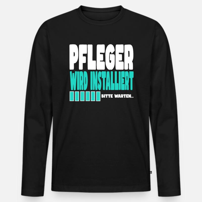 Pfleger wird installiert - Männer Premium Bio Langarmshirt - Schwarz