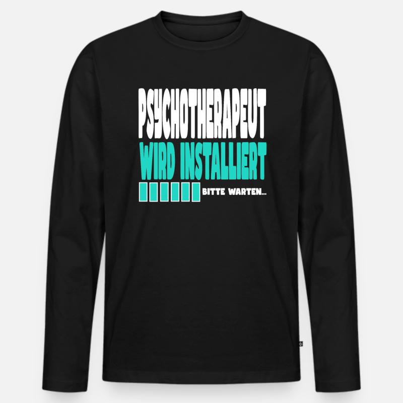 Psychotherapeut wird installiert - Männer Premium Bio Langarmshirt - Schwarz