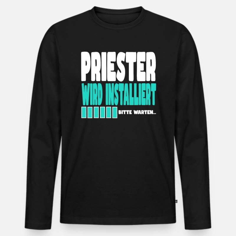 Priester wird installiert - Männer Premium Bio Langarmshirt - Schwarz