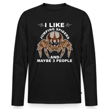 Dicton Jumping Spider - T-shirt manches longues Premium bio Homme - noir - Devant - Nico (187cm)