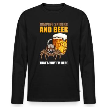 Springspinne Spruch - Männer Premium Bio Langarmshirt - Schwarz - Vorne - Nico (187cm)