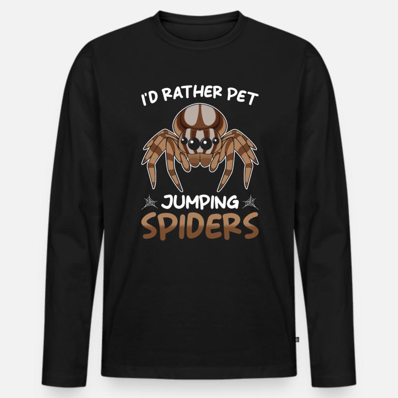 Springspinne Spruch - Männer Premium Bio Langarmshirt - Schwarz
