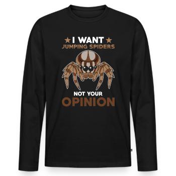 Dicton Jumping Spider - T-shirt manches longues Premium bio Homme - noir - Devant - Nico (187cm)