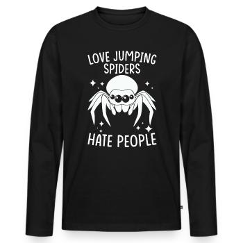 Dicton Jumping Spider - T-shirt manches longues Premium bio Homme - noir - Devant - Nico (187cm)