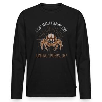 Dicton Jumping Spider - T-shirt manches longues Premium bio Homme - noir - Devant - Nico (187cm)